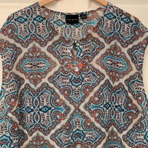 Aqua/Coral sleeveless XL